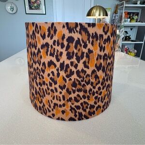 Anthropologie Wild Leopard Print Lamp Shade - Orange and Black